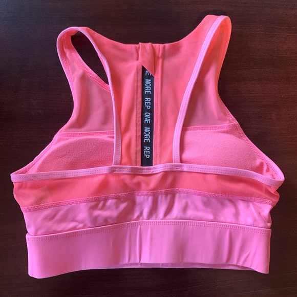 Women’s Juniors Zyia Active Hot Pink Stretch Athletic Activewear Sports Bra - Picture 4 of 9